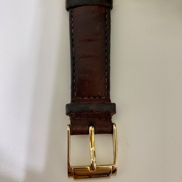 Michael Kors Leather Watch with Gold Center - Picture 3 of 4
